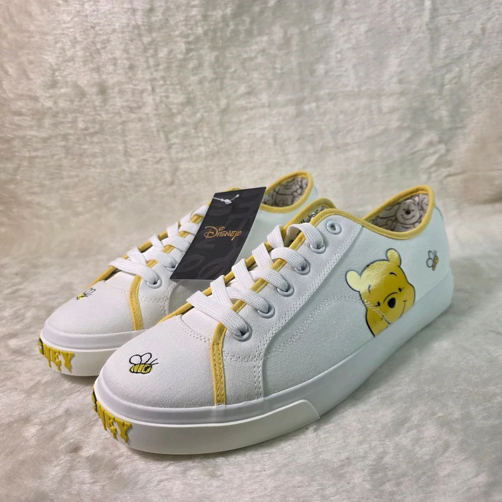 Disney Ground Up Winnie the Pooh White Honey Sneakers Women 11 NEW